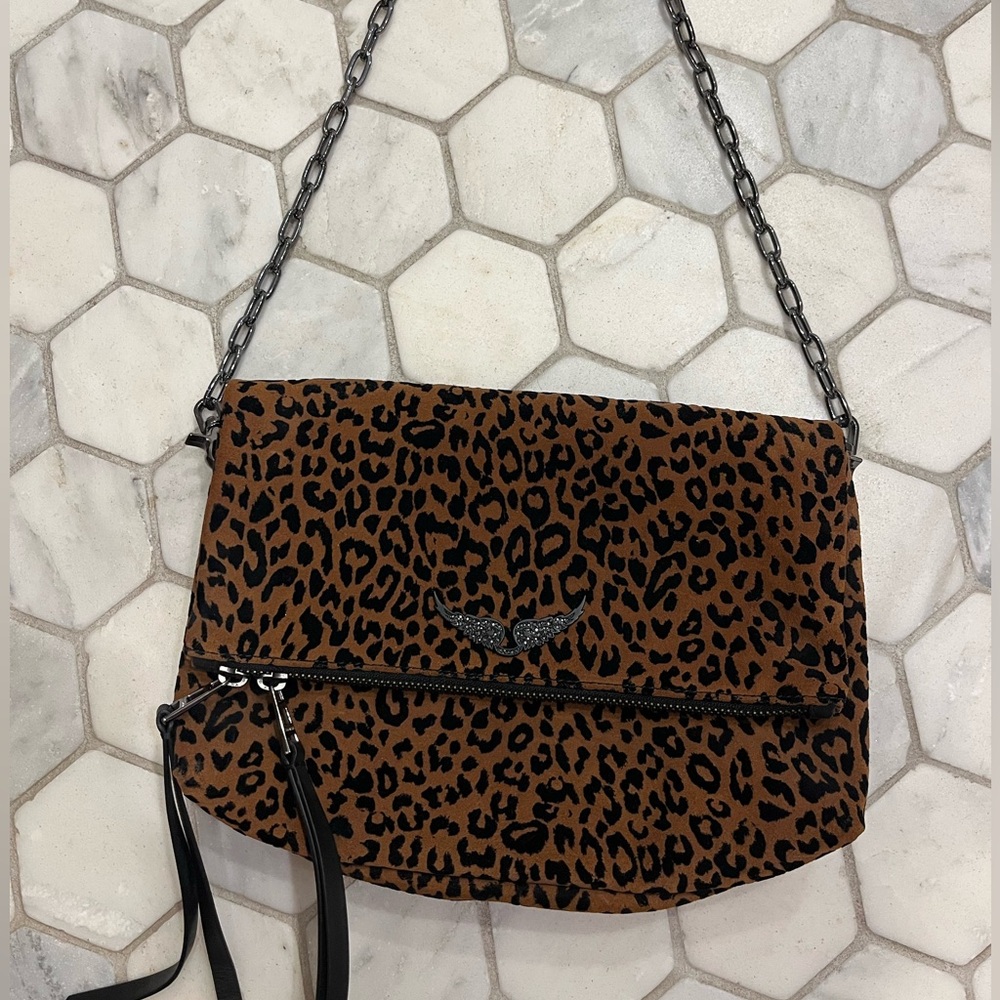 NWT Zadig & Voltaire Rocky leopard Shoulder Bag